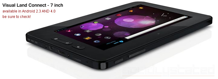 Close up Visual Land Connect tablet