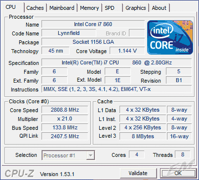 STOCK CPU SETTINGS