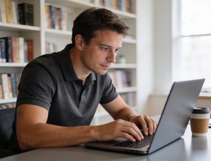 Professional developer focusing on code for the best web developer pc setup optimization.